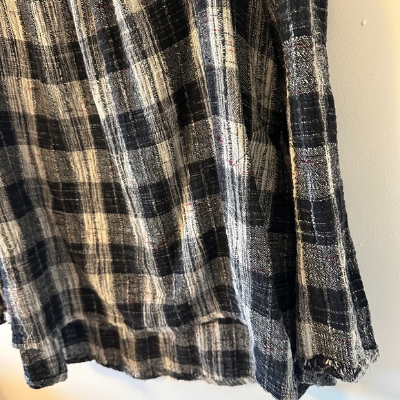 Free People Walk in the Park Plaid Cowl Neck Tunic | Size Large - Picture 2 of 9